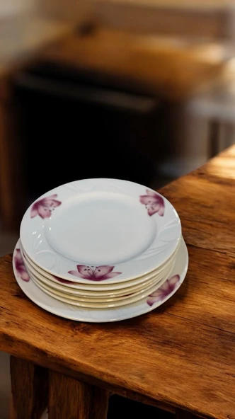 Grande porselen 7 parça pasta servis takımı - pasta tatlı sunum tabağı - 2