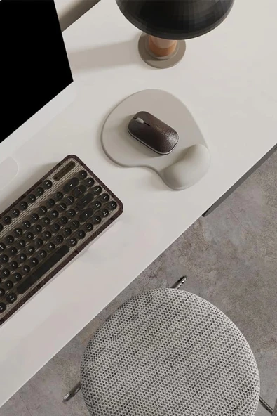 SonicTouch Bilek Destekli Gri Damla Tipi Pürüzsüz Yüzey Dikişsiz Gamer Oyuncu Mouse Pad 20x22cm - 2