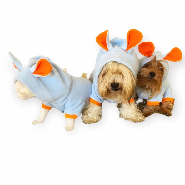 Bon Bunny Blue Kulaklı Köpek Tulumu Kıyafeti - 3