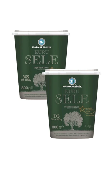Kuru Sele Siyah Zeytin 381-410 (3xs) 800 Gr Pet X 2'li Paket ürün görseli 1