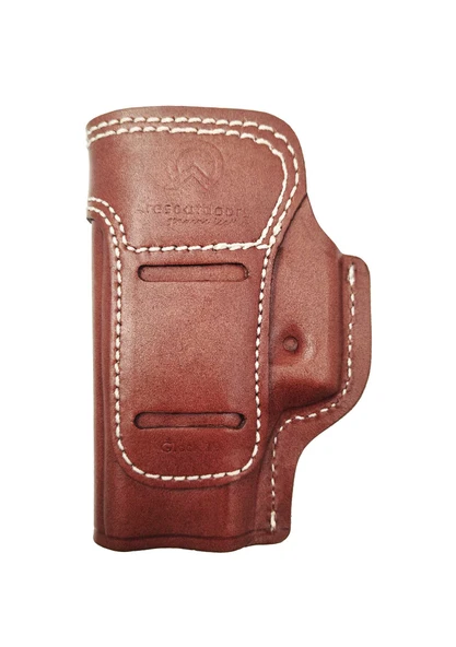 Glock 19 Uyumlu Sağ-Sol El Değişebilir Deri İç-Dış Kahverengi Silah Kılıfı