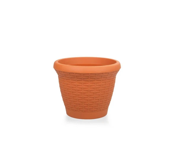 Omnipazar SO-HS02 Plastik Hasır Desenli Dekoratif Saksı 6 Litre No 2 - 9