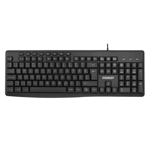 EVEREST KB-619, USB Kablolu, Türkçe Q, Standart Klavye Siyah - 2