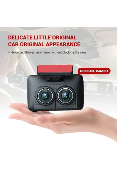 Araç İçi HD Kamera Video Kaydedici 3 Kamera 1080P Full HD Araç Kamerası WDR G-Sensor 5Mp Büyük Ekran - 4