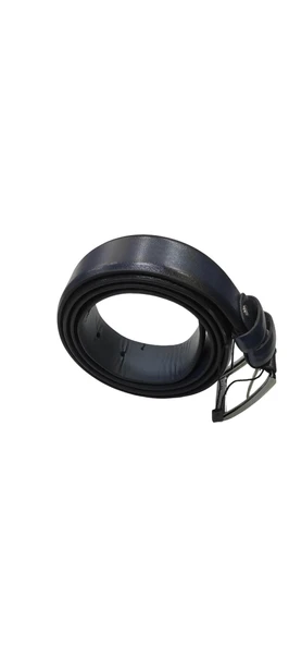 Erkek Suni Deri 3 cm Lacivert Kemer - Resim 4