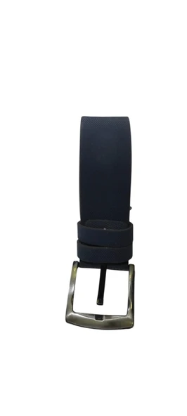 Erkek Suni Deri 4 cm Kot Ve Kanvas Pantolon Lacivert Kemer - 2