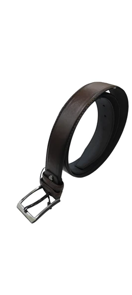 Erkek Suni Deri 3 cm Kahverengi Kemer - Resim 3