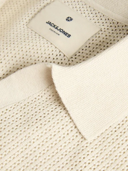 Jack Jones Bluolıver Knıt Splıt Neck Erkek Tiriko Polo Yaka Tişört 12275521 - 3