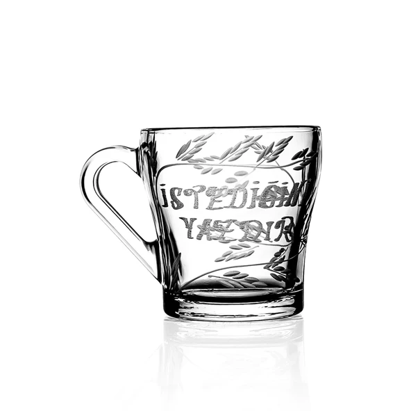 Decocia Kişiye Özel İsimli Kulplu Cam Kupa Bardak 205cc ürün görseli