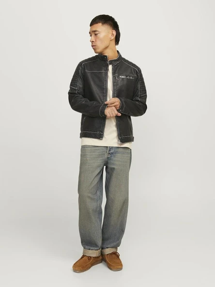 Jack Jones Rocky Washed Pu Suni Deri Erkek Ceket 12273226 - 4