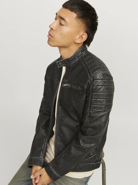 Jack Jones Rocky Washed Pu Suni Deri Erkek Ceket 12273226 - 5