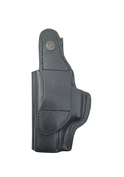 Glock 19 Uyumlu Gerçek Deri Silah Kılıfı Siyah Metal Maşalı İş-Dış Kılıf