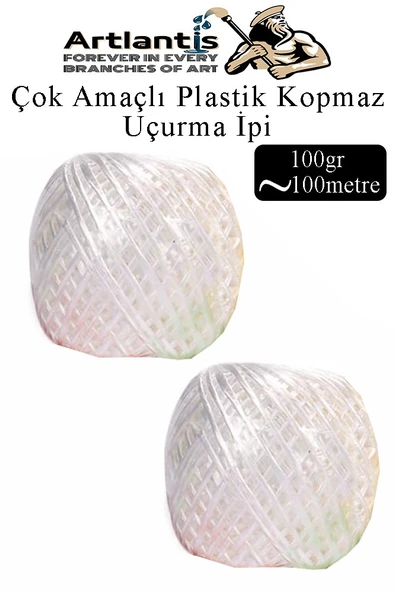 Çok Amaçlı Plastik Kopmaz Uçurtma İpi Çamaşır İpi 2 Adet Renkli 100 Metre Naylon İp Çırpı İpi Çizim İnşaat Duvar İpi
