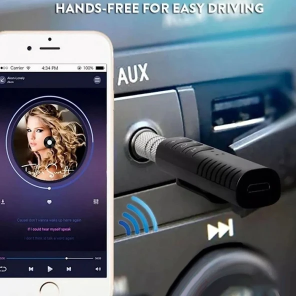 Auris WR05 Mikrofonlu AUX-Bluetooth Çevirici Kit Wireless Receiver - 2