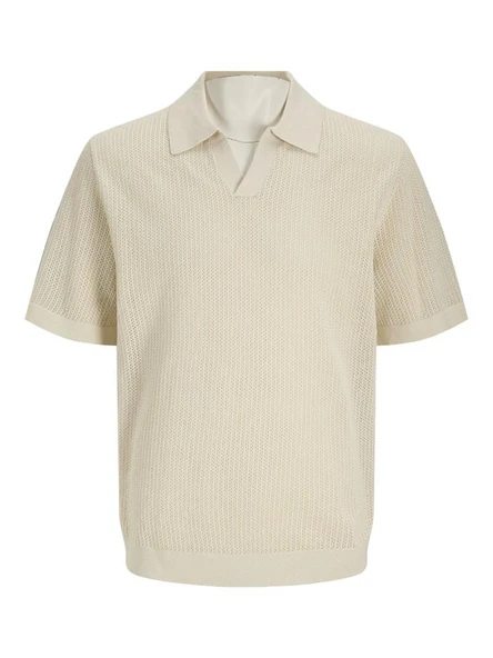 Jack Jones Bluolıver Knıt Splıt Neck Erkek Tiriko Polo Yaka Tişört 12275521
