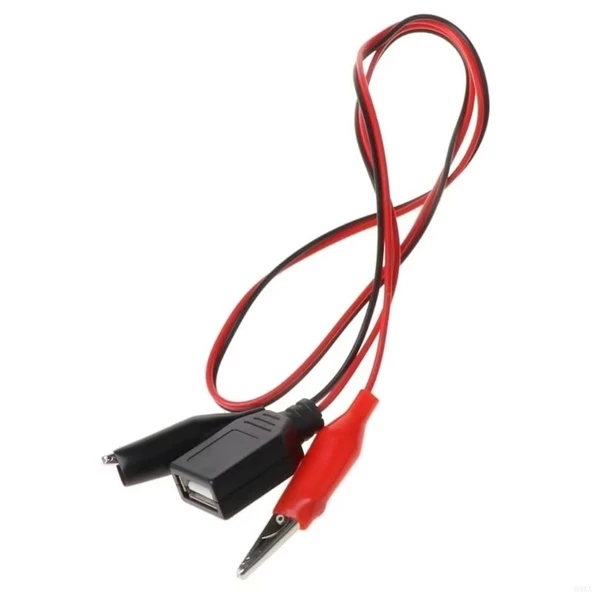 Usb Dişi Krokodil Çevirici Kablo - 5V Kaynak Test Kablosu 60Cm Max 2A - Resim 3