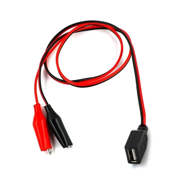 Usb Dişi Krokodil Çevirici Kablo - 5V Kaynak Test Kablosu 60Cm Max 2A ürün görseli