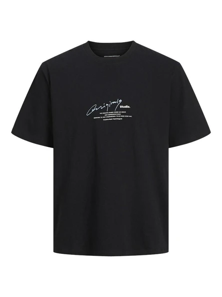 Jack Jones Manchester Scrıpt Loose Fit Erkek Tişört 12273373