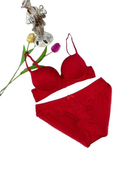 Karaz 2500 Dolgulu Sütyen Takım Kırmızı - Resim 2