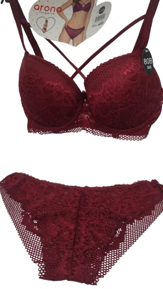 Çapraz Ipli Dantelli Destekli Sütyen Takımı ürün görseli 1