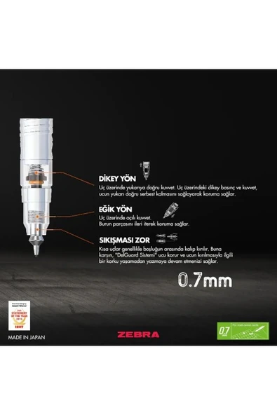 Zebra Delguard Versatil Kalem 0.7mm Kareli Mor - Resim 4