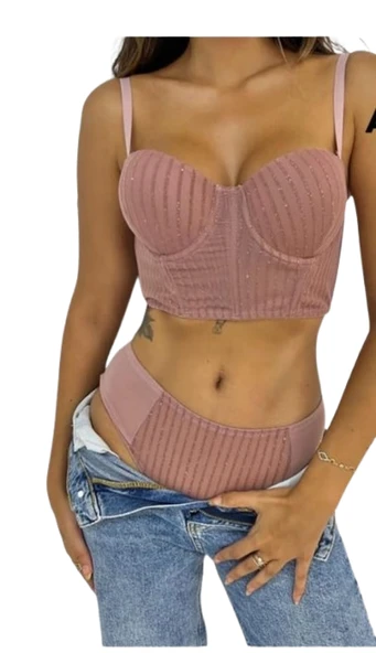 İpek Simli Korseli Destekli Sütyen Takımı ürün görseli