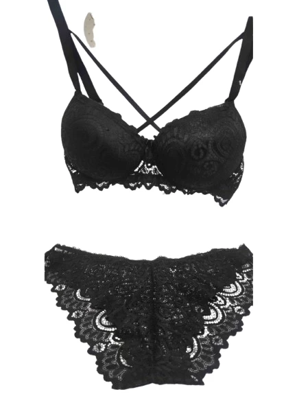 Çapraz Ipli Dantelli Destekli Sütyen Takımı - Resim 2