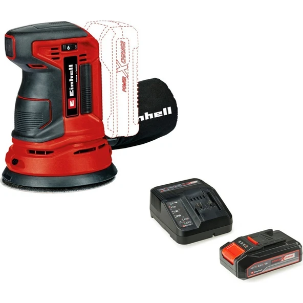 Einhell Te-Rs 18 Li-Solo Eksantrik Zımpara + 1 x 2.5 Ah Starter Kit Akü ve Şarj Aleti