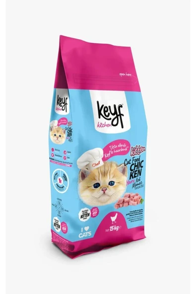 KEYF YAVRU KEDİ MAMASI TAVUKLU 15 KG