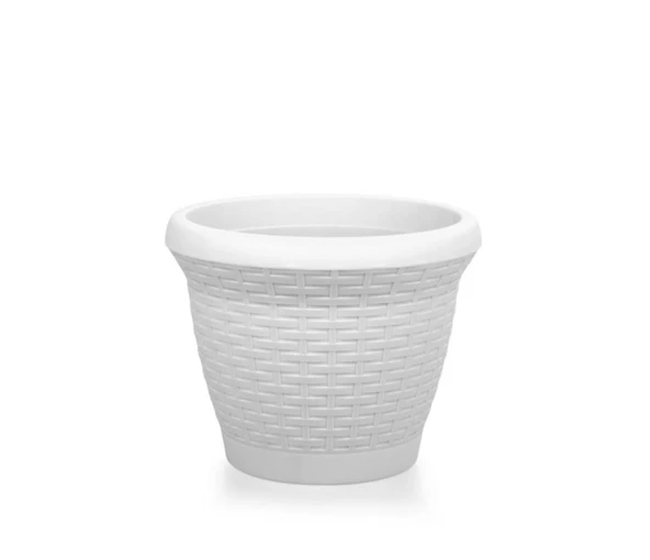 Omnipazar SO-HS04 Plastik Hasır Desenli Dekoratif Saksı 15 Litre No 4 - 5