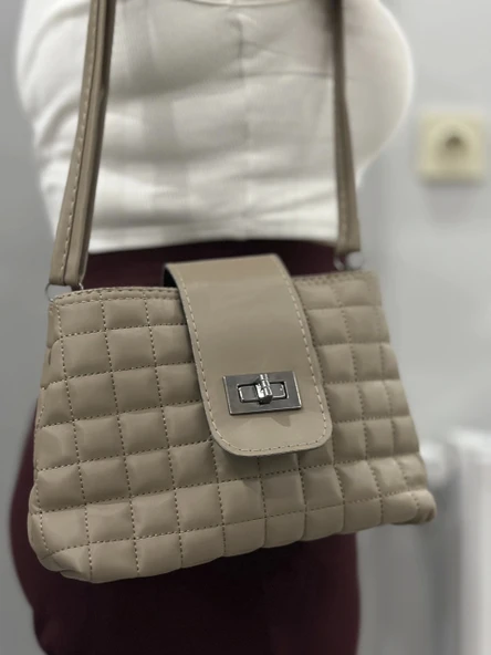 Kapaklı kapitone vizon cilt çanta - 4