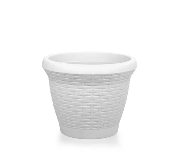Omnipazar SO-HS05 Plastik Hasır Desenli Dekoratif Saksı 25 Litre No 5 - 9