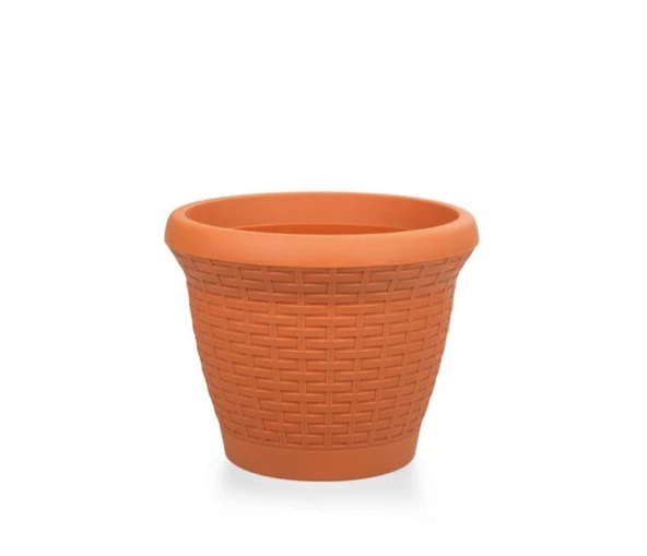 Omnipazar SO-HS04 Plastik Hasır Desenli Dekoratif Saksı 15 Litre No 4 - 9