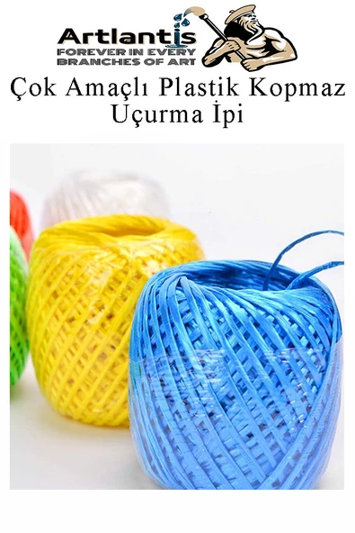 Çok Amaçlı Plastik Kopmaz Uçurtma İpi Çamaşır İpi 4 Adet Renkli 200 Metre Naylon İp Çırpı İpi Çizim İnşaat Duvar İpi - 3