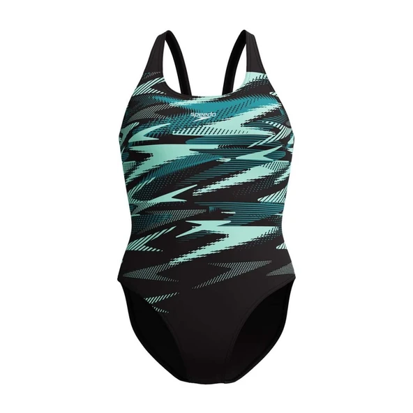 Speedo HyperBoom Kadın Mayo - (Siyah / Koyu Turkuaz)