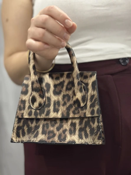 luxe leopar cilt çanta