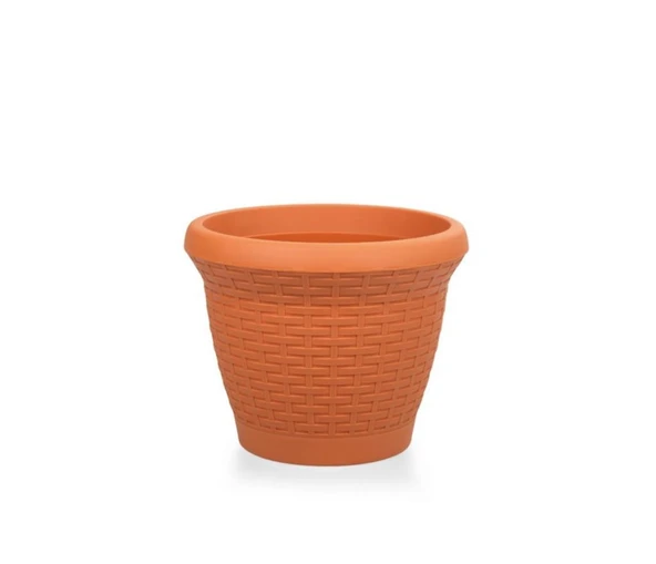 Omnipazar SO-HS03 Plastik Hasır Desenli Dekoratif Saksı 10 Litre No 3 - 9