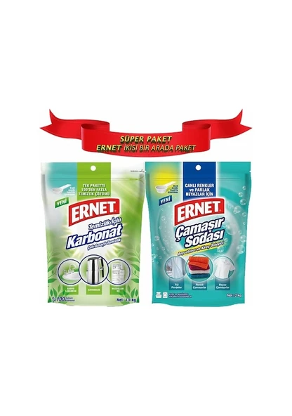 Temizlik Için Karbonat 1.5 kg + Ernet Çamaşır Sodası 2 kg