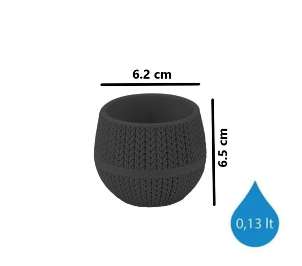 Omnipazar SO-ASR1 Dekoratif Örgü Desen Amasra Saksı 0.13 Litre 6'lı Set 60466365 - 11