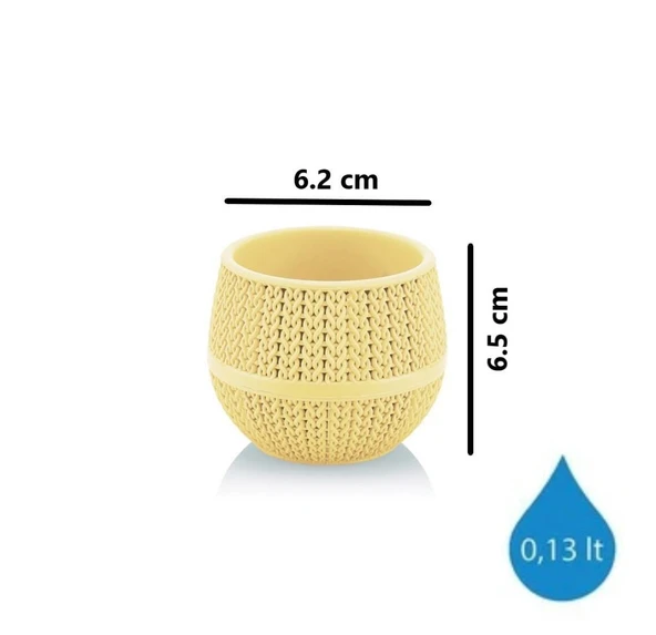 Omnipazar SO-ASR1 Dekoratif Örgü Desen Amasra Saksı 0.13 Litre 6'lı Set 60466365 - 2