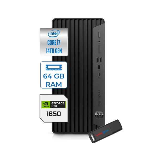 Hp Pro Tower 400 G9 Intel Core I7 14700 64GB Ddr5 4tb SSD Windows 11 Home Nvidia GTX1650-4GB Masaüstü Bilgisayar 5V5M2ESGTX1650H30 + Zetta USB Bellek