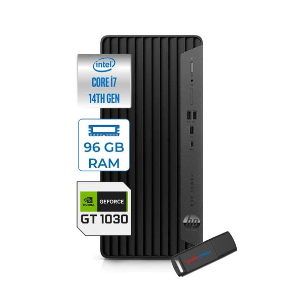 Hp Pro Tower 400 G9 Intel Core I7 14700 96GB Ddr5 4tb SSD Windows 11 Pro Nvidia GT1030-4GB Masaüstü Bilgisayar 5V5M2ESGT1030P05 + Zetta USB Bellek