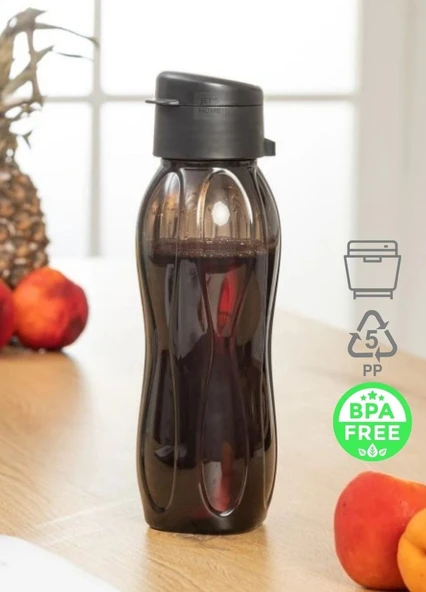 Okul Matarası Kapaklı BPA FREE Öğrenci Suluğu Siyah PP-5 Kokusuz Suluk Sporcu Suluk 750 Ml