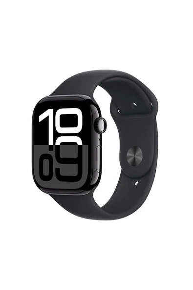 Apple Watch Series 10 GPS 46mm Jet Black Aluminium Case with Black Sport Band - M/L