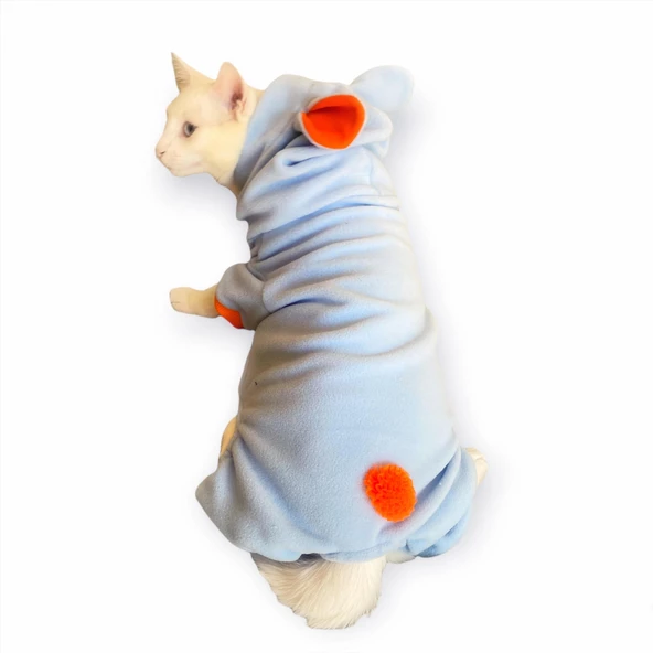 Bon Bunny Blue Kulaklı Kedi Tulumu,Kıyafeti - 6