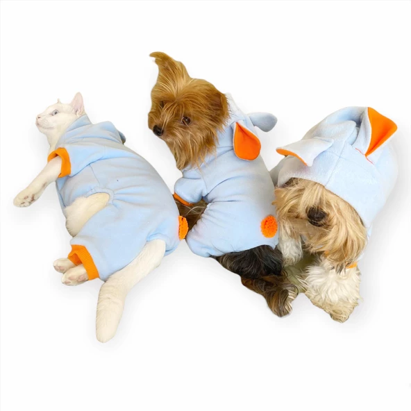 Bon Bunny Blue Kulaklı Kedi Tulumu,Kıyafeti - 7