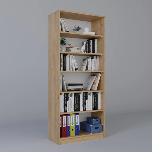 Midoser Lucas Cam Kapaklı Vitrin - Büfe - Kitaplık ve Çok Amaçlı Dolap ( AYARLANABİLİR RAF ) Ceviz - Meşe - 6