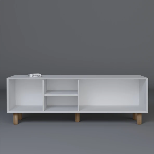 Midoser Bohem Serisi Natura Mat Beyaz Pvc Hasır Desen Tv Ünitesi - 7