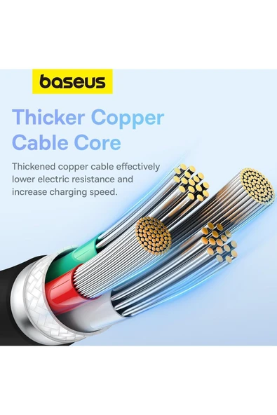 Baseus Pudding Serisi Hızlı Şarj ve Data Kablosu USB'den Type-c USB-C'ye 6 Amper 100W, 1,2m - 6