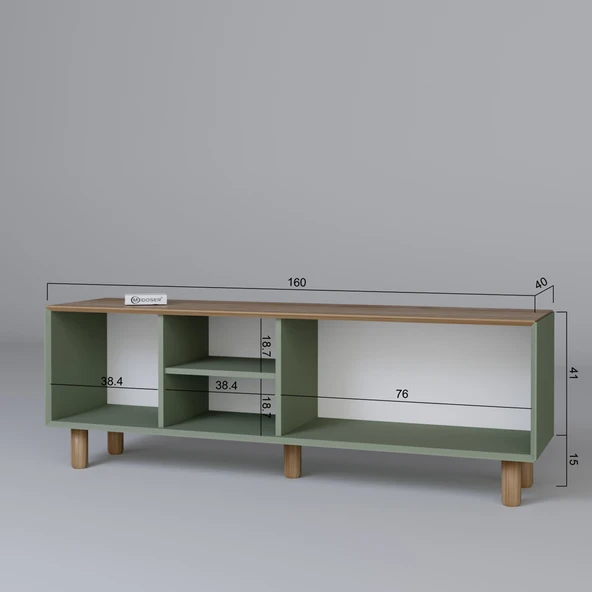 Midoser Bohem Serisi Natura Yeşil Pvc Hasır Desen Tv Ünitesi - 7